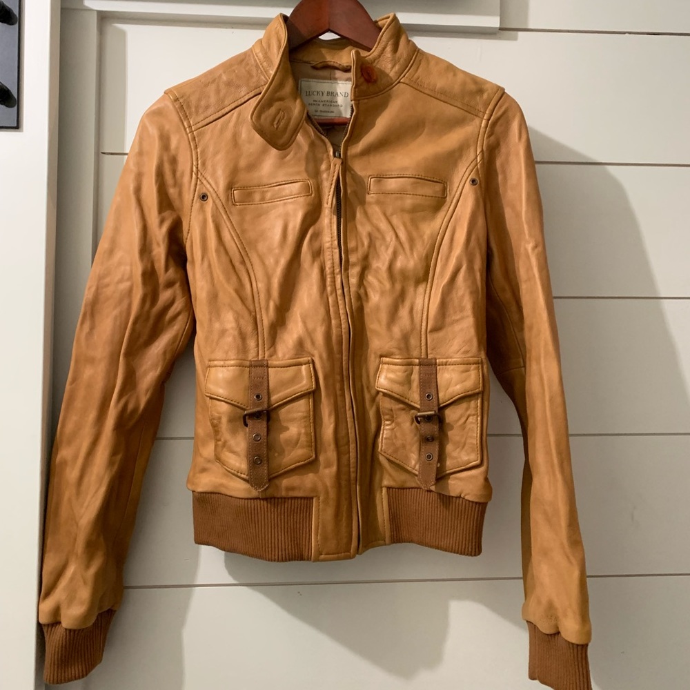 NWOT!!! LUCKY BRAND LEATHER COAT. Women’s. Size Small